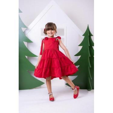 Imagem de Vestido Blogueirinha Vermelho Cerejinha - Tecido 100% Poliéster, Verme
