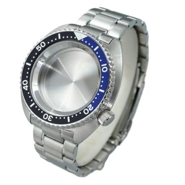 Imagem de FEIYASHI Caixa de relógio masculina clássica de aço de mergulho 316L de 45 mm, vidro de safira à prova d'água, 100 m, para peças de relógio de movimento NH35 NH36 NH34, Anel capítulo 1 cor de aço, For