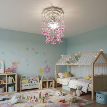 Imagem de Lustre para quarto infantil bebê menina e meninos flores - - Lustres B