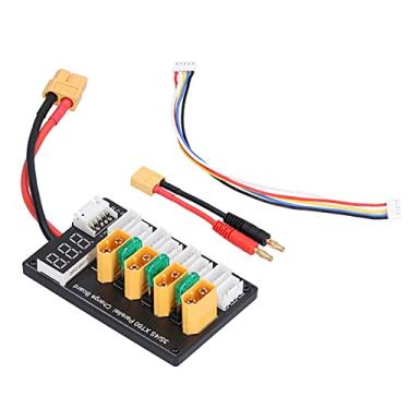 Imagem de Placa de Carregamento 3S/4S XT60 Com Display de Ciclo para a Maioria Dos Carregadores de Equilíbrio Banana Conector Placa Paralela para até 4 Baterias Recarregáveis ​​ABS +