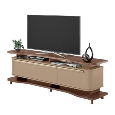 Imagem de Móvel para TV 75" com 3 Portas e Design Contemporâneo - Organização e Estilo para Seu Espaço (Carvalho/Fendi)