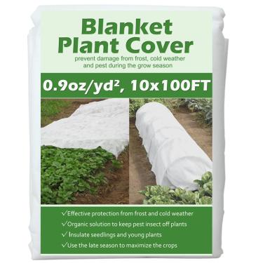 Imagem de Valibe Coberturas de plantas Proteção contra congelamento 3 m x 30,5 m Cobertura de fileira flutuante 25,5 g/m ² Cobertura de plantas de tecido de jardim para proteção contra geadas do inverno/sol e
