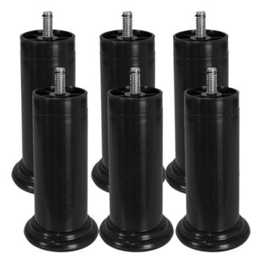 Imagem de Pé Cama Box Preto Plástico Fixo Rosca + Bucha Americana (6)