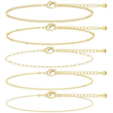 Imagem de Poxtex Tornozeleira feminina de prata esterlina à prova d'água, zircônia cúbica 925 banhada a prata e pingente de coração, tornozeleiras delicadas para mulheres, conjunto de tornozeleiras de corrente