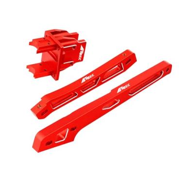 Imagem de NMNRC Alloy Center Differential Diff Mount & Front Rear Chassis Brace for Arrma 1/8 Kraton 6S 4X4 RTR V6 Series Upgrade Part Red