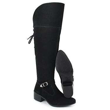 Imagem de Bota montaria feminina, Camurça BBR2 115030042 preto Cor:Preto;Tamanho:40;Genero:Feminino