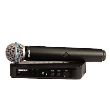 Imagem de Shure Sistema de microfone sem fio BLX24/B58 - vida útil da bateria de 14 horas, alcance de 91 m, UHF | Inclui microfone vocal portátil BETA 58A, receptor de canal único | Banda J11 (BLX24/B58-J11)