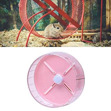 Imagem de Acouto Roda de Corrida Silenciosa para Exercícios de Hamster - Brinquedo Acrílico para Animais de Estimação Pequenos Com Design Deslizante para Diversão Noturna Segura (Rosa)