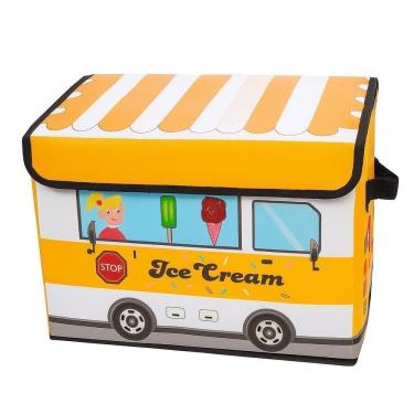 Imagem de Baú Infantil Caixa Organizadora De Brinquedos Urso Livro Roupa Multiuso Ônibus Puff Porta Treco Branco