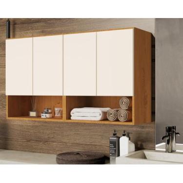 Imagem de Armario Aéreo Organizador Multiuso Quarto Sala Bela 4 Portas - Mega Fá