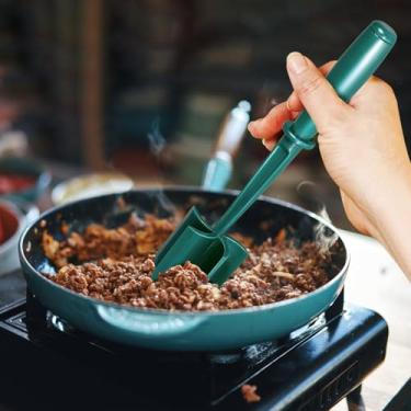 Imagem de Espremedor de carne e batata, ferramenta de cozinha durável de 28 cm com alça ergonômica para triturar batatas, legumes, frutas (verde)