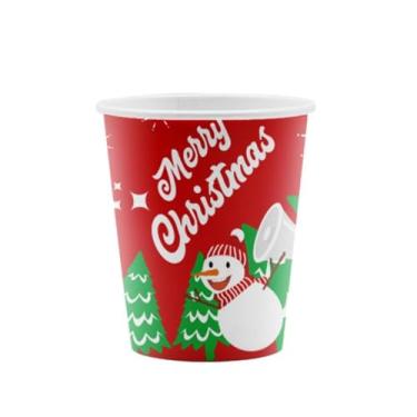 Imagem de Copos de papel de Natal, adereços de papel para fotos, conjunto de utensílios de mesa de Natal, copo descartável, decoração de festa Papai Noel (255 g-Cups-2)