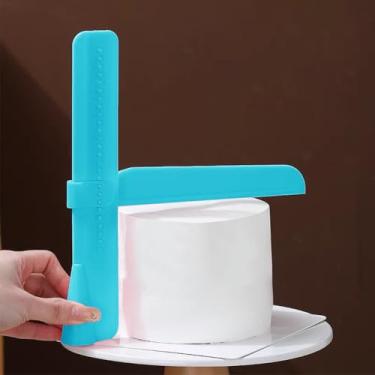 Imagem de Espátulas de plástico ajustáveis para bolo - Ideal para suavizar creme de manteiga, mousse e fondant, azul