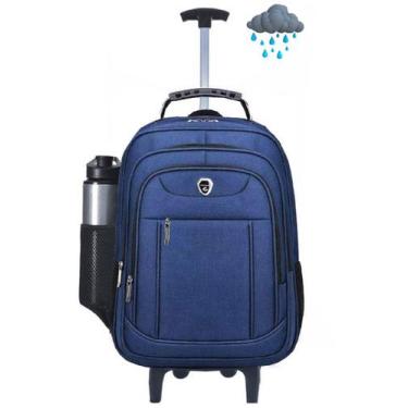 Imagem de Mochila Juvenil Mas/fem De Rodinhas Escolar Reforçada Azul - Bezzter