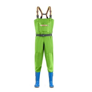 Imagem de Hip Waders Botas aquáticas de cano alto masculinas e femininas, calças de peito para lavagem de carros, indústria de aquicultura e pesca em PVC(Green1,36 EU)