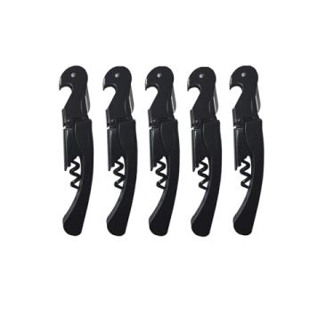 Imagem de Abridor de vinho saca-rolhas profissional para garçom, dobradiças de aço inoxidável, chave de vinho e chave de corte de folha serrilhada dobrável para garçons de restaurante, sommelier, bartenders