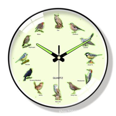 Imagem de Relógio de parede Birds Silent Non-Ticking Quartz de 10 polegadas