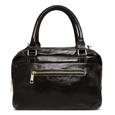 Imagem de Bolsa Baú Feminina de Couro Modelo Larissa - Relicário (Marrom Café)