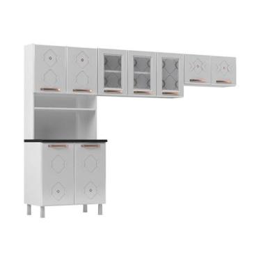 Imagem de Armário De Cozinha Aço 3 Peças Com Vidros Multimóveis - MULTIMOVEIS
