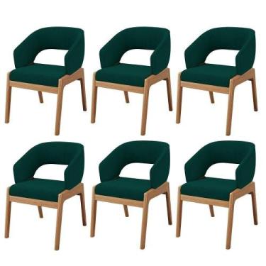 Imagem de Kit 06 Cadeiras De Jantar E Estar Living Estofada Lince L02 Bouclê Ver