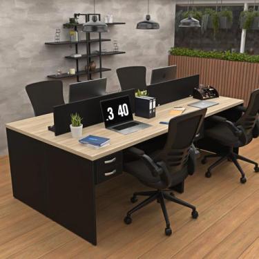 Imagem de Escrivaninha Mesa Escritório 4 Lugares - Netmobil