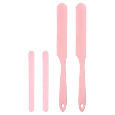 Imagem de Generic Kit de palitos de silicone para agitação, 2 peças de palitos reutilizáveis e 2 peças de raspador de espátula para misturar resina, cera, dor, epóxi, líquido, faça você mesmo, rosa