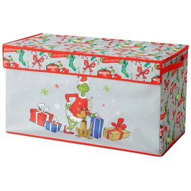 Imagem de Grinch Dr. Seuss Porta-malas de armazenamento dobrável com tampa, organizador de férias para quarto de crianças, sala de jogos e berçário, caixa de tecido durável com alças, solução de armazenamento