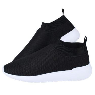 Imagem de Tênis Feminino Calce Fácil Estilo Meia Respirável Academia Esporte Cas