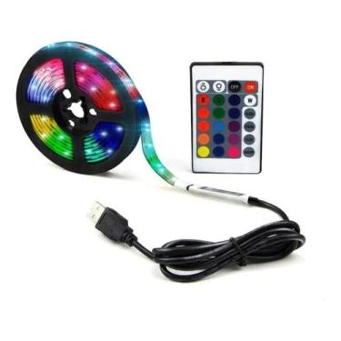 Imagem de Fita Led Controle Remoto 2m 5v Usb Para Tv Pc Carro Rgb 2m - coba