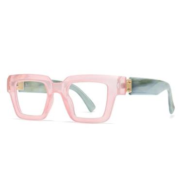 Imagem de Óculos de sol de luxo femininos, vintage, de grife, cor de doce, transparentes, degradê, masculino, punk (rosa transparente)