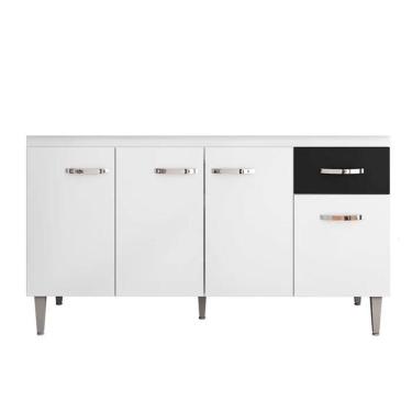 Imagem de Balcão Cozinha Gabriela 3 Porta 150cm S-t Ajl Branco Flex