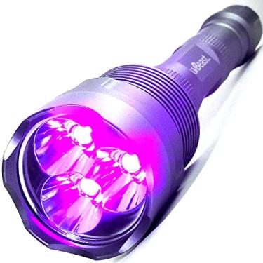 Imagem de Lanterna UV de luz negra uvBeast V3 385-395 nm - LEDs de banda larga tripla atualizados de alta potência, melhor para uso profissional/comercial - estoque nos EUA