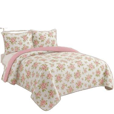 Imagem de Kit Cobre Leito Colcha Queen Boutik Dupla Face - Estampa 19 - 100% Poliéster