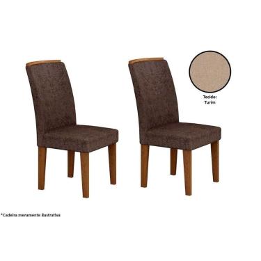 Imagem de Cadeira Sala De Jantar Lunara Kit 2 Un Imbuia/linho Turim - Rufato