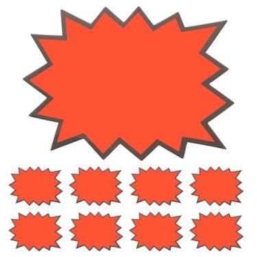 Imagem de PATIKIL 80 peças de etiquetas explosivas, 17,8 x 14 cm, placas de neon fluorescentes, etiquetas de preço, autoadesivas, grande venda, para venda de varejo, mercado, garagem, venda, tangerina