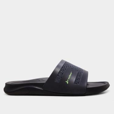 Imagem de Chinelo Rider Smash V Slide Masculino, Preto, Verde, 41
