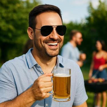 Imagem de Óculos de sol escuro adulto aviador com proteção uv-unissex - CHARME, 