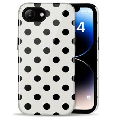 Imagem de Amzfield Capa compatível com iPhone 16e linda estampa retrô estética de bolinhas para mulheres meninas outono simples chique feminino bonito camada dupla proteção híbrida elegante capa para iPhone 16