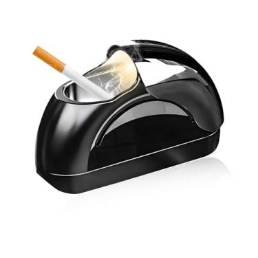 Imagem de MUQIDA Cinzeiro de carro com tampa, cinzeiro de porta de veículo à prova de vento com luz LED, cinzeiro autoadesivo automotivo para cigarro, mini lixeira portátil, acessório para fumar para carro