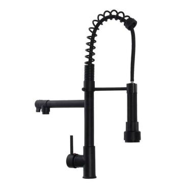 Imagem de Torneira Gourmet Cozinha Monocomando Luxo Dois Jatos Misturador Agua Fria Quente Aerador Mesa Pia Bancada Sofisticada