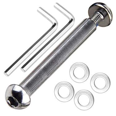 Imagem de OTFAITP M8 8mm x 8.8 Grau Eixo de Aço Carbono Allen Parafuso Conjunto para Frente Traseira 2 3 4 Rodas Stunt Scooter Traço Adolescente/Adulto Kick Scooter-800+lb Capacidade (62mm)