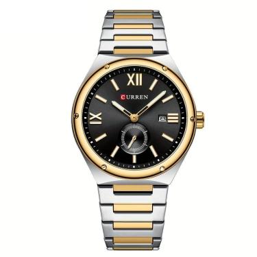 Imagem de Relógio Masculino de Aço Inoxidável Estilo Casual  Exibição Analógica de Quartzo Impermeavel 3atm