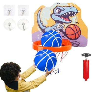 Imagem de Shakven Aros de montagem em parede, de basquete interno,Aro pequeno dobrável iluminado dentro da cesta de basquete - Sobre a cesta de basquete portátil ajustável para varanda de escritórios