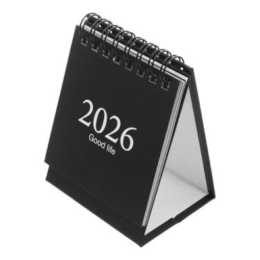 Imagem de MAGICLULU Calendário de Mesa 2026, Planejador Mensal Dobrável, Formato Pequeno Tipo para Escritório E Casa, Planejamento Diário, Mini, Preto.