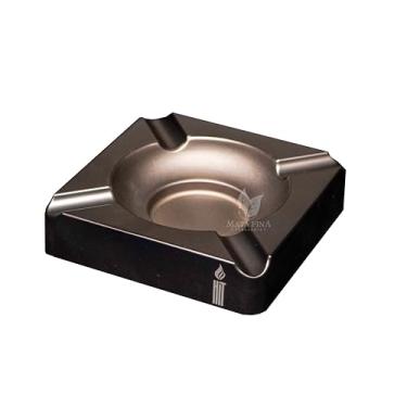 Imagem de Cinzeiro Premium de Metal, Quatro Suportes, Preto, 16 x 16 x 4 cm, Design Elegante para Charutos