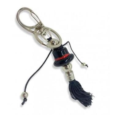 Imagem de Chaveiro Exu Cartola Preto Em Murano 16 Cm Proteção E - Lua Mística - 