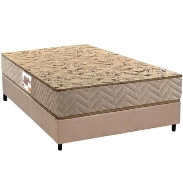 Imagem de Conjunto Box Casal: Colchão Espuma Paropas D28 Ag65 Royalle Clean + Base Crc Suede Clean (138x188)