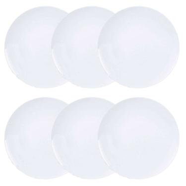 Imagem de Jogo De Pratos Rasos 6 Peças Porcelana Resistente Leonora Branca Tramontina