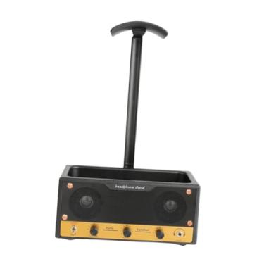 Imagem de ZGUZMCMK Suporte para Fones de Ouvido com Compartimento para Guardar Fones, Organizador de Mesa E com Design Vintage para Escritório, Malha de Chifre