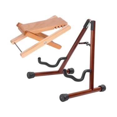 Imagem de menolana Ukulele suporte ukulele e violino rack pedal portátil profissional guitarra suporte de chão para guitarras folk guitarra accs, Noz Clara